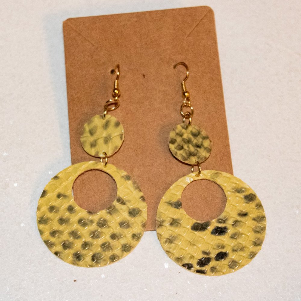 Faux snake skin dangle earrings